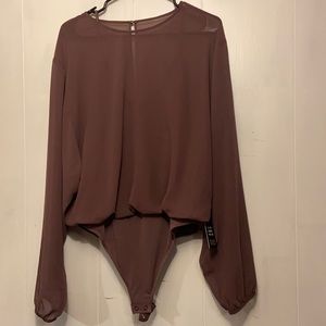Brown mauve express bodysuit